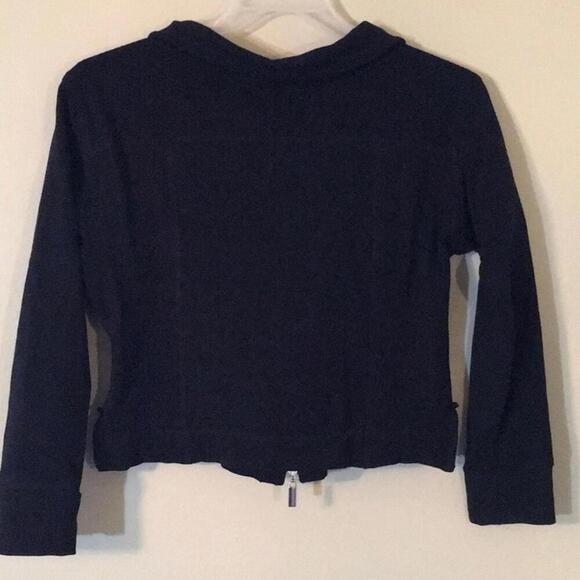 Bellacolori dual zip front black stretch sweatshirt size sm - Picture 3 of 8